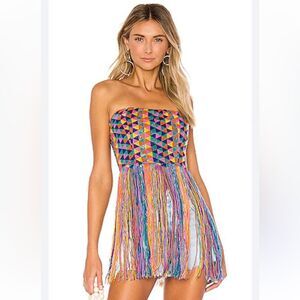 New House of Harlow 1960 X REVOLVE Amelia Top in Multi Large Fringe/Metallic